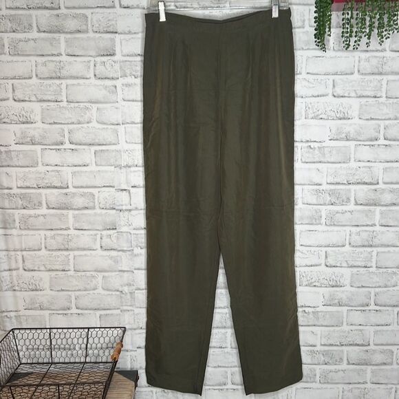 Betsey’s Things Vintage 90’s Green Slacks Pants Straight Leg Size 12 - Picture 3 of 4